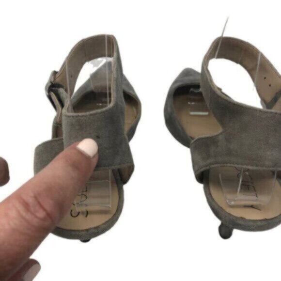 Sole Society | Women's Sandal Taupe Suede Heels Size 8 - Picture 12 of 13